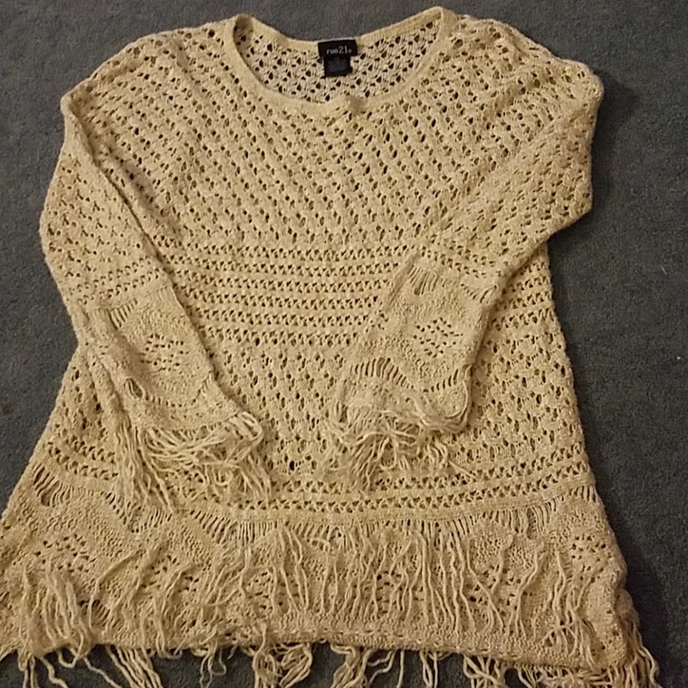 Cream Crochet Sweater